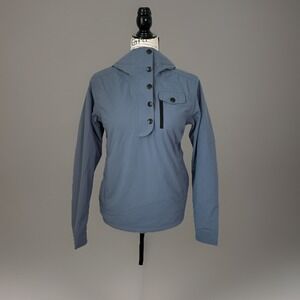 Aether‎ Apparel Women's Blue Hooded Button Up Anorak Jacket Small